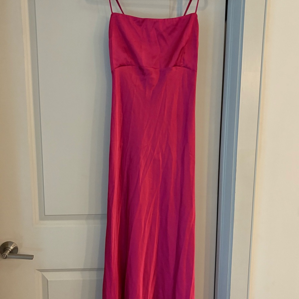 Abercrombie Pink Satin Cowl Back Dress